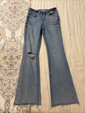 Lovervet by Vervet Light Blue Distressed Flare Jeans - Women
